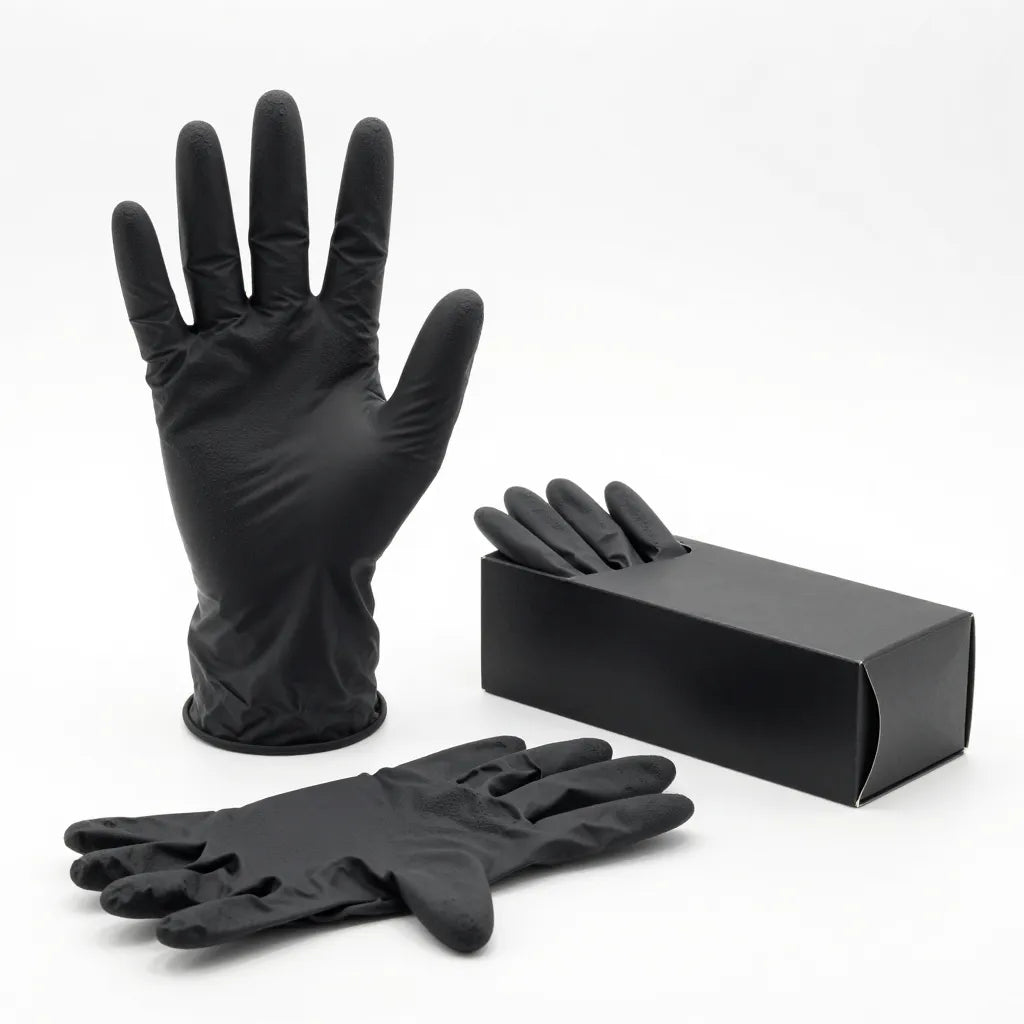 Black nitrile gloves, 4 mil powder-free, case of 1,000