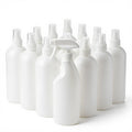 Unlabeled white plastic spray bottles for dilution programs, case of 12